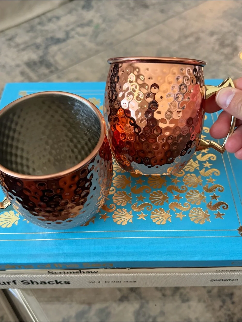 Hammered Copper Moscow Mule Mugs | Set of 2